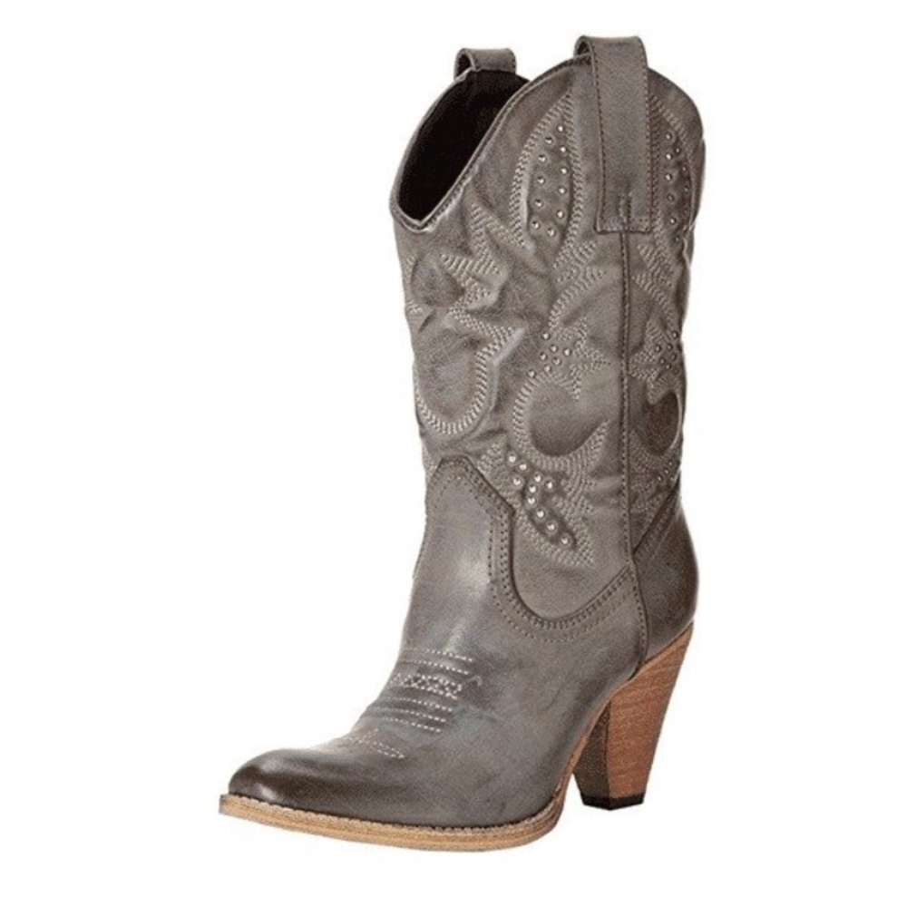 Very Volatile Gray heeled Western Boots 6.5